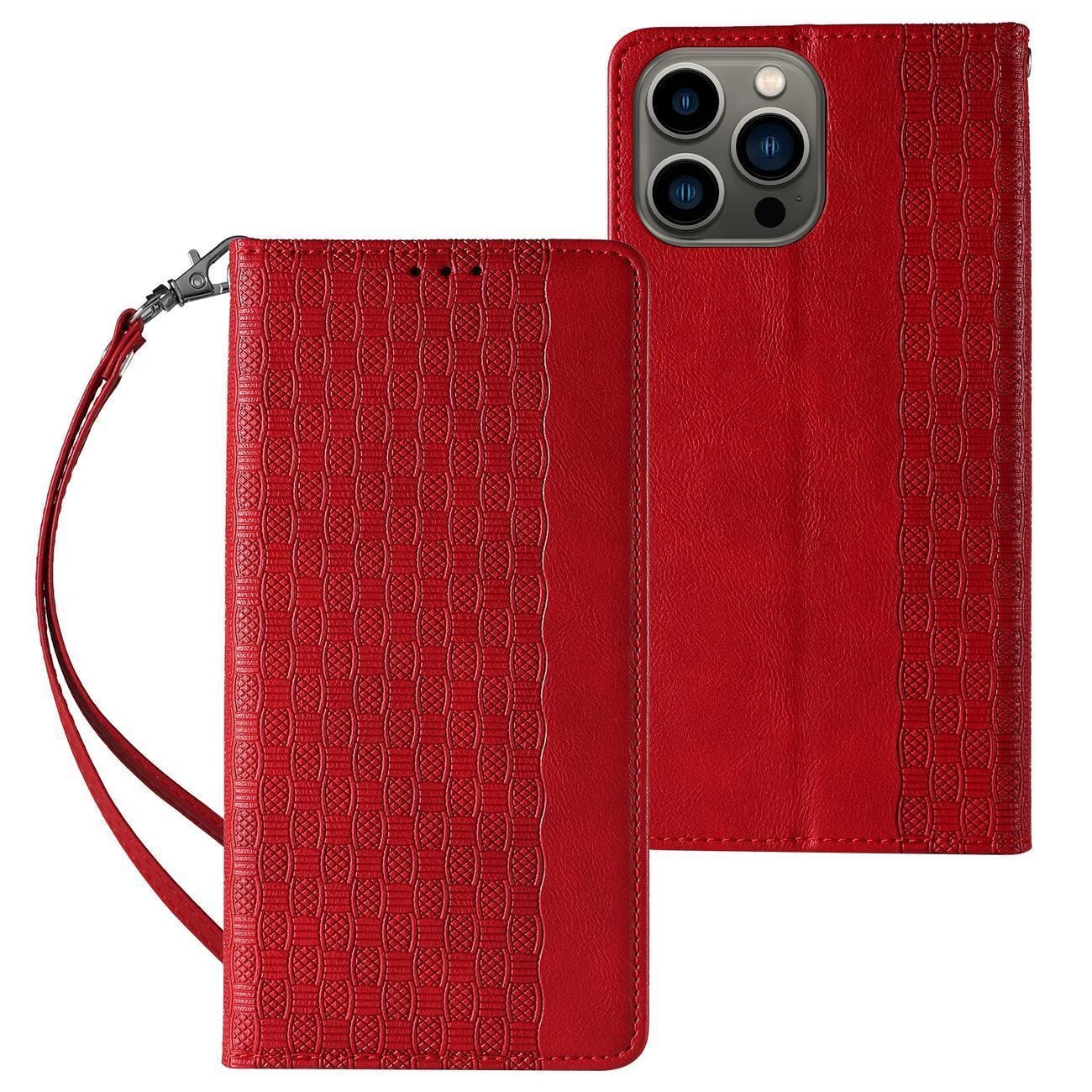 Hurtel Magnet Strap dėklas su dirželiu skirtas Samsung Galaxy S23+, raudonas