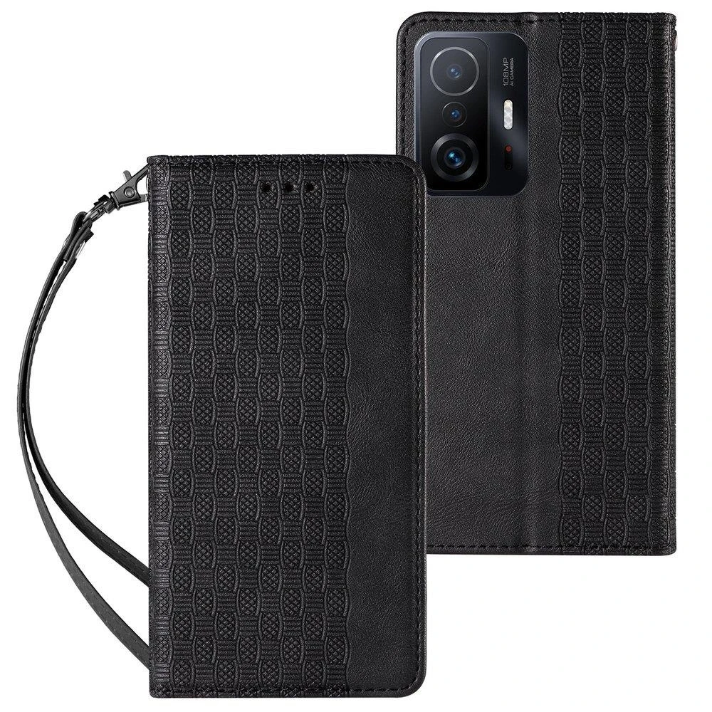 Hurtel Magnet Strap dėklas su dirželiu skirtas Xiaomi Redmi Note 11 Pro, juodas