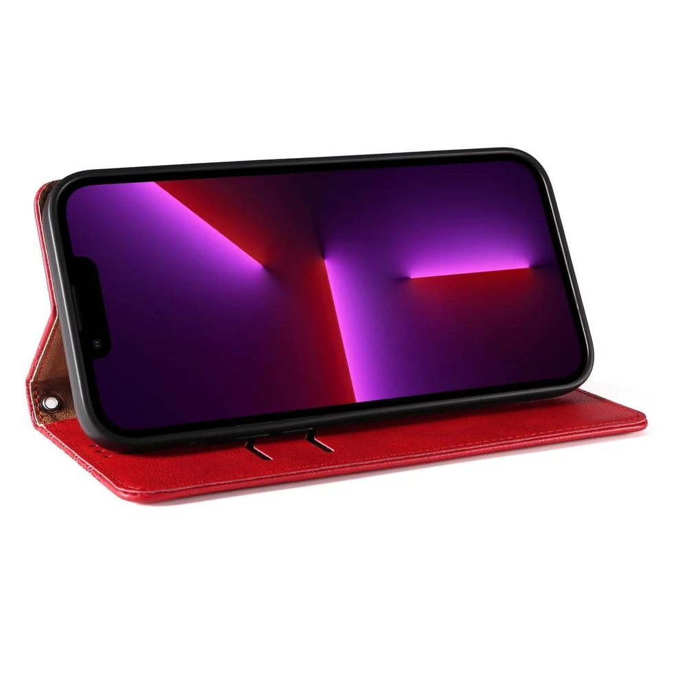 Hurtel Magnet Strap dėklas su dirželiu skirtas iPhone 14 Plus, raudonas