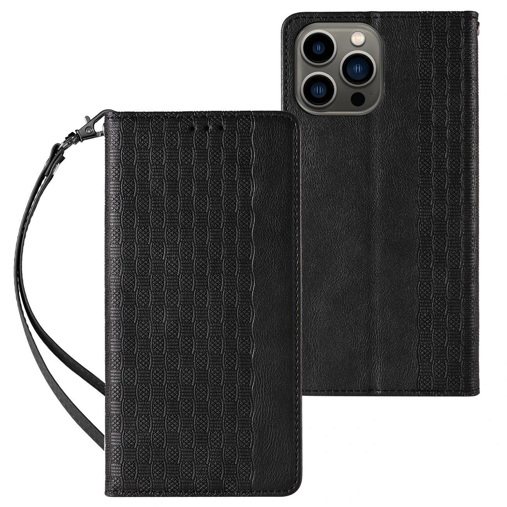 Hurtel Magnet Strap dėklas su dirželiu skirtas iPhone 13 Pro, juodas