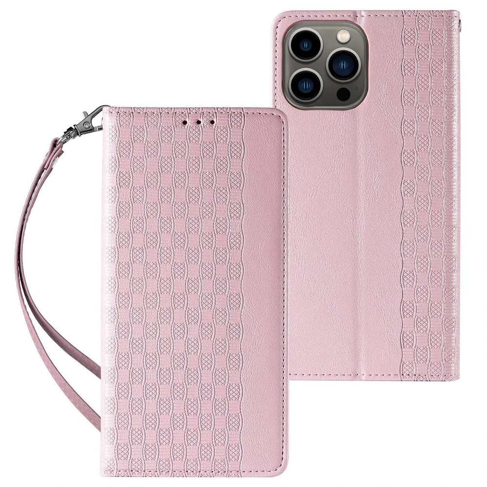 Hurtel Magnet Strap dėklas su dirželiu skirtas iPhone 13 Pro Max, rožinis