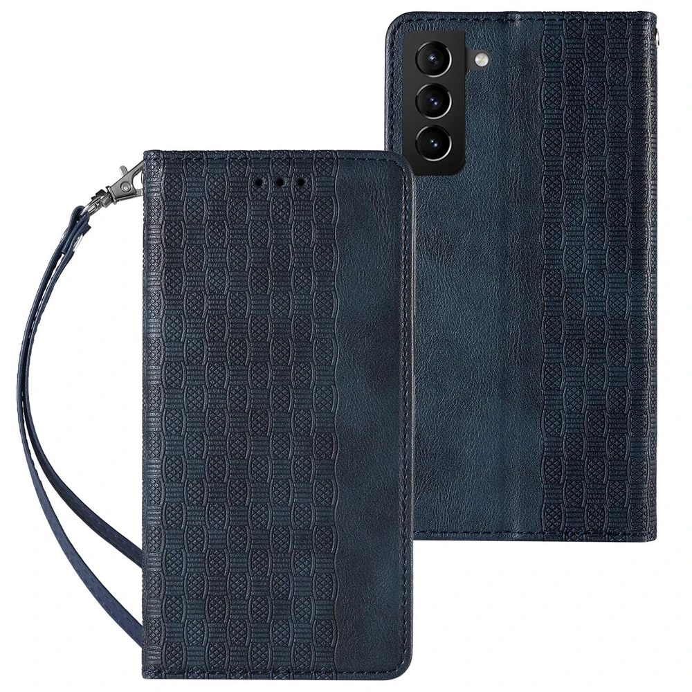 Hurtel Magnet Strap dėklas su dirželiu skirtas Samsung Galaxy S22 + (S22 Plus), mėlynas