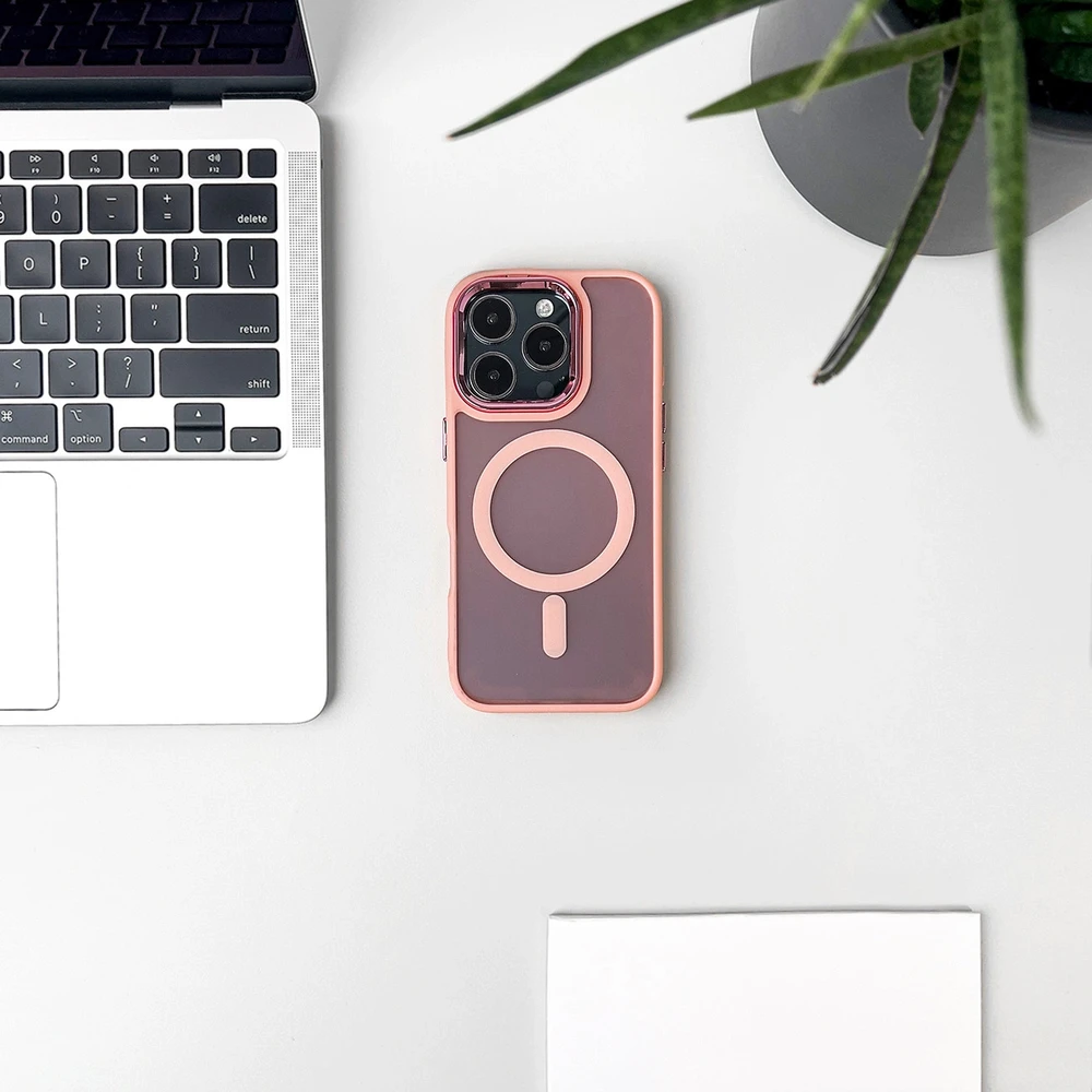 Hurtel Magnetic Collection MagSafe Apple iPhone 16 Pro – dėklas telefonui rožinės spalvos
