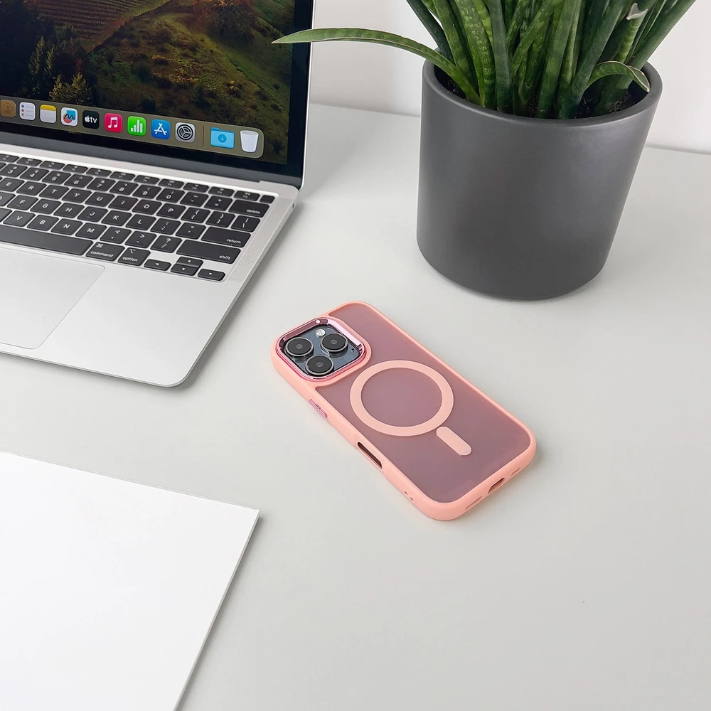 Hurtel Magnetic Collection MagSafe Apple iPhone 16 Pro – dėklas telefonui rožinės spalvos