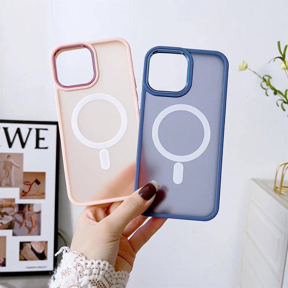 Hurtel Magnetic Color Matte Apple iPhone 15 Pro - dėklas telefonui rožinės spalvos