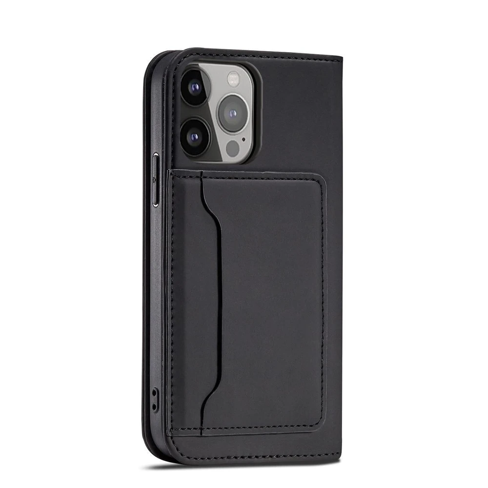 Hurtel Magnet Card Samsung Galaxy S23+ flip cover wallet stand dėklas telefonui juodos spalvos