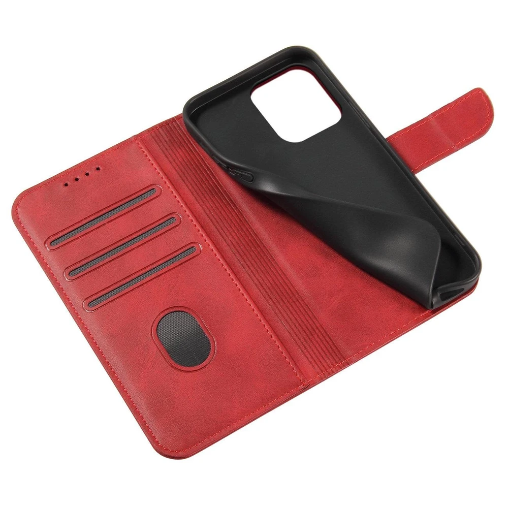 Dėklas Hurtel Magnet Samsung Galaxy S23 Ultra flip cover wallet stand raudonos spalvos
