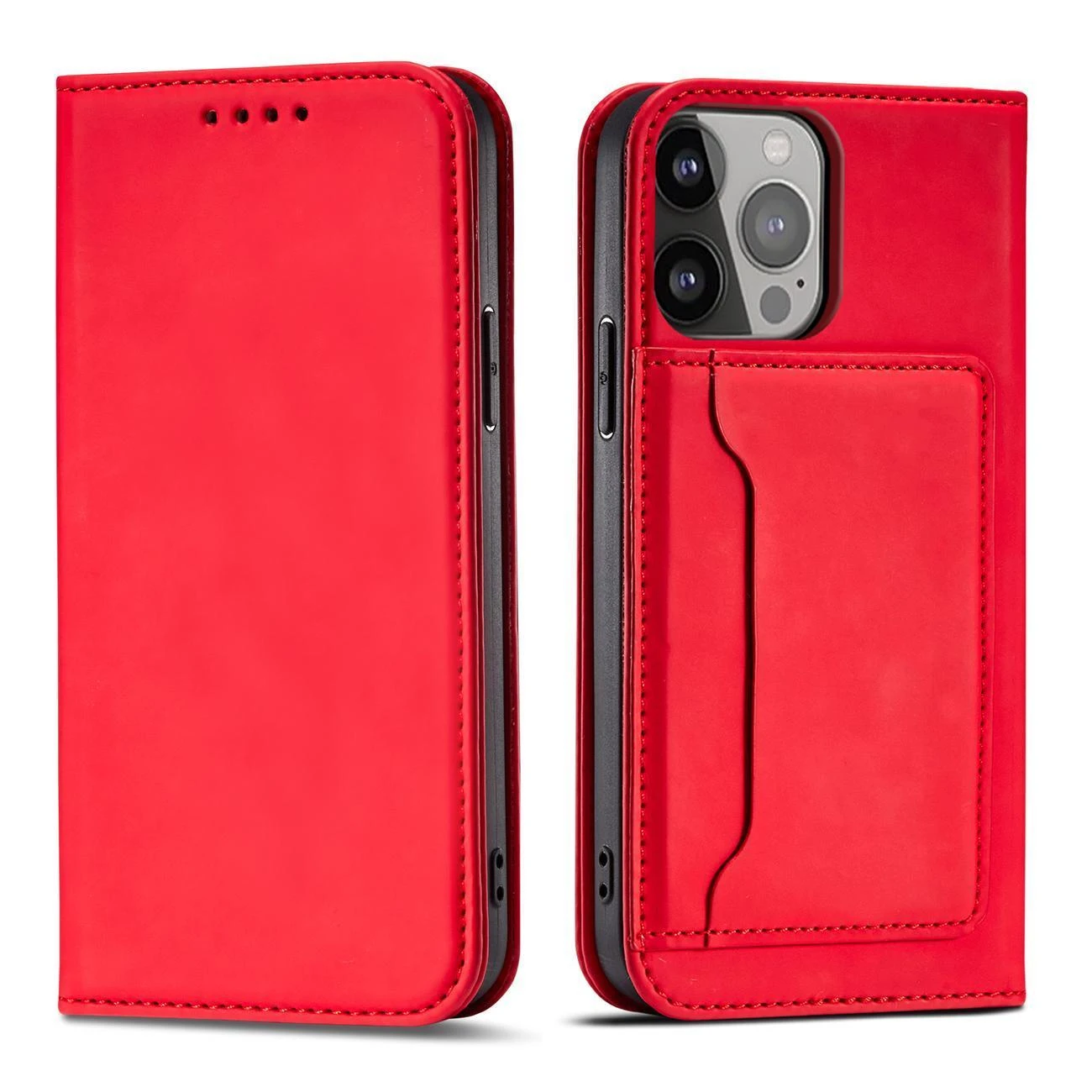 Hurtel Magnet atverčiamas dėklas skirtas iPhone 14 Pro Max, raudonas