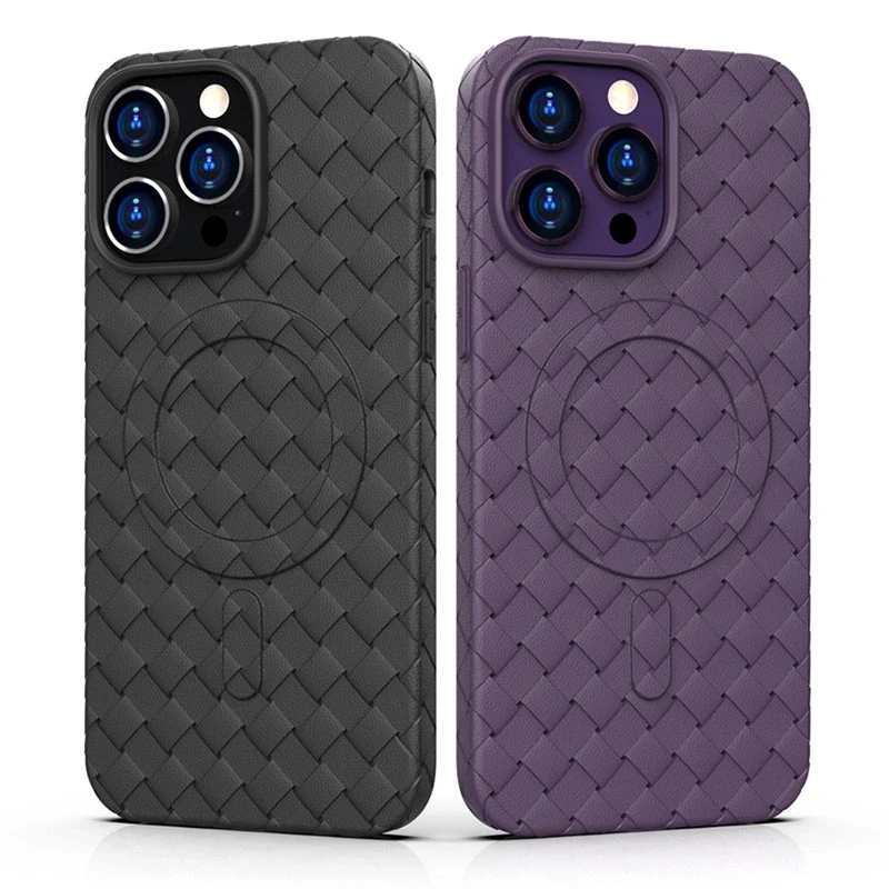Hurtel MagSafe Woven Apple iPhone 15 Pro Max - dėklas telefonui violetinės spalvos