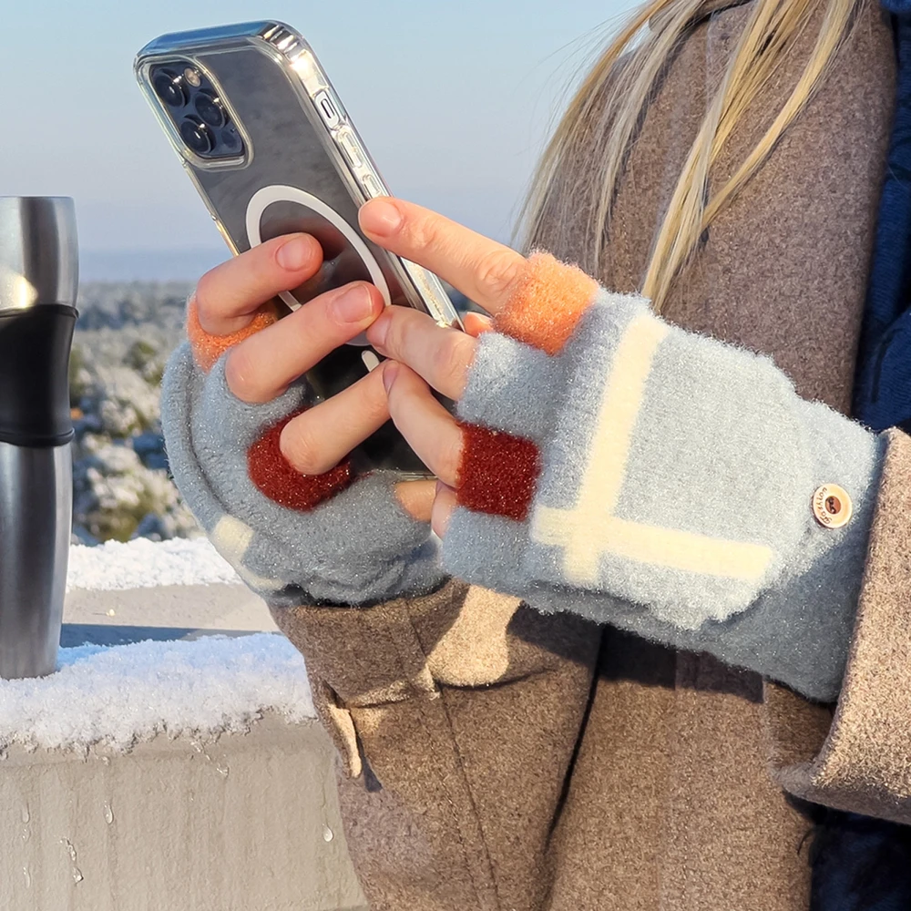 Hurtel Moteriškos/vaikiškos žieminės pirštinės telefonui – juodos spalvos