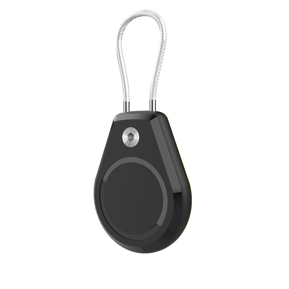 Hurtel Apple AirTag dėklas Atsparus vandeniui with Steel Cable – juodos spalvos + baltos spalvos (2 vnt)