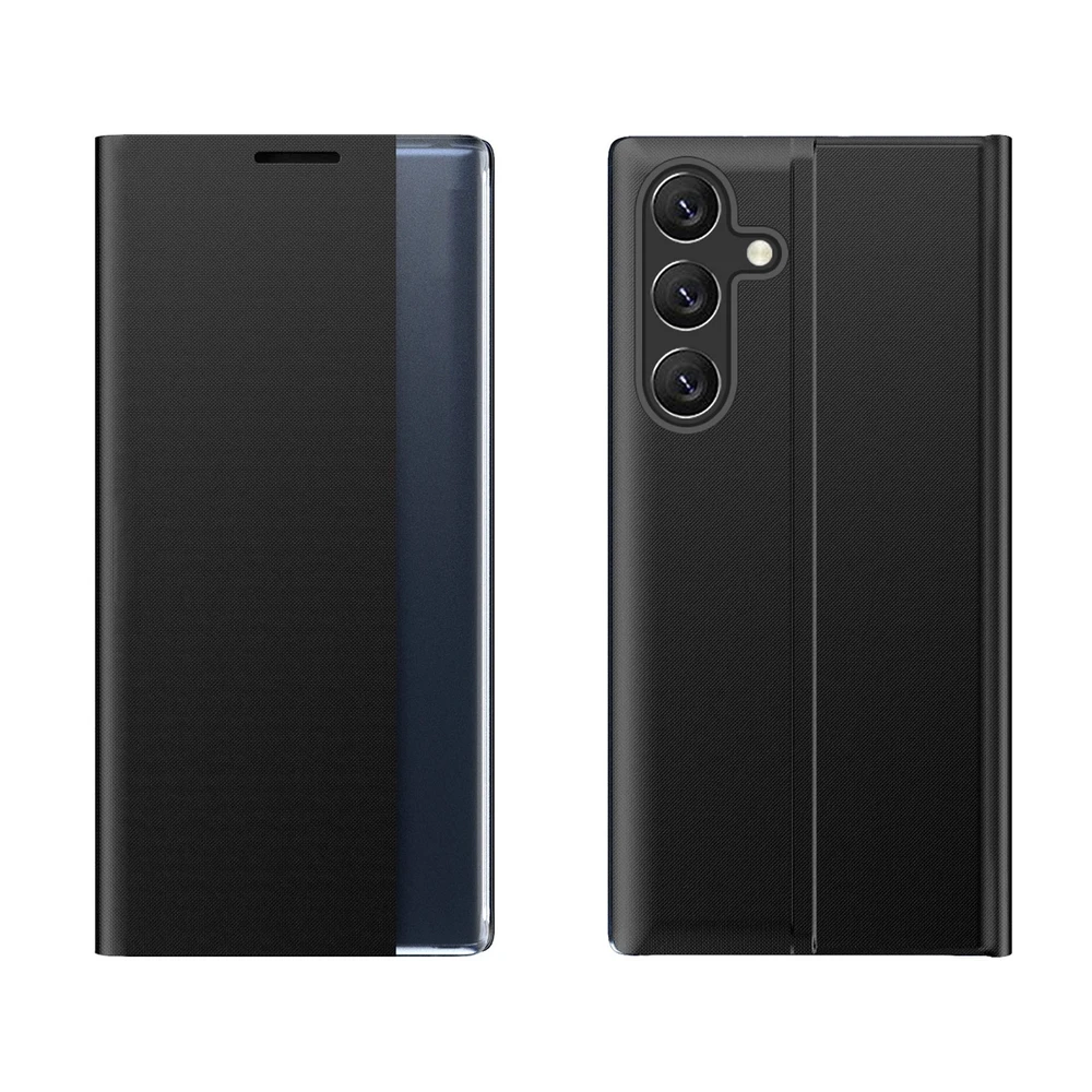 Hurtel New Sleep dėklas dėklas su Flip and Stand skirtas Samsung Galaxy S25 Edge – juodos spalvos