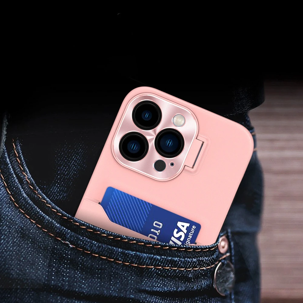 Hurtel Leather Samsung Galaxy S23 Plus card wallet su stoveliu dėklas telefonui rožinės spalvos
