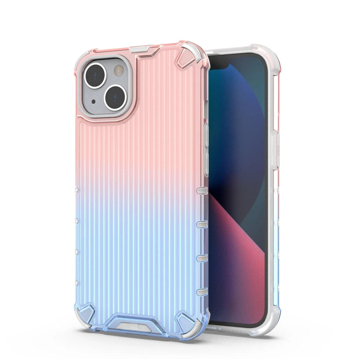 Hurtel Ombre Protect Apple iPhone 14 dėklas telefonui rožinės ir mėlynos spalvos armored