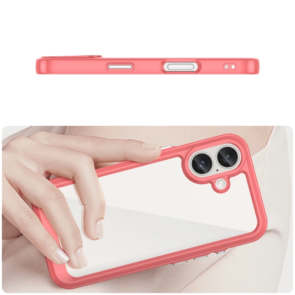 Hurtel Outer Space Gel Frame Apple iPhone 16 Plus – dėklas telefonui raudonos spalvos