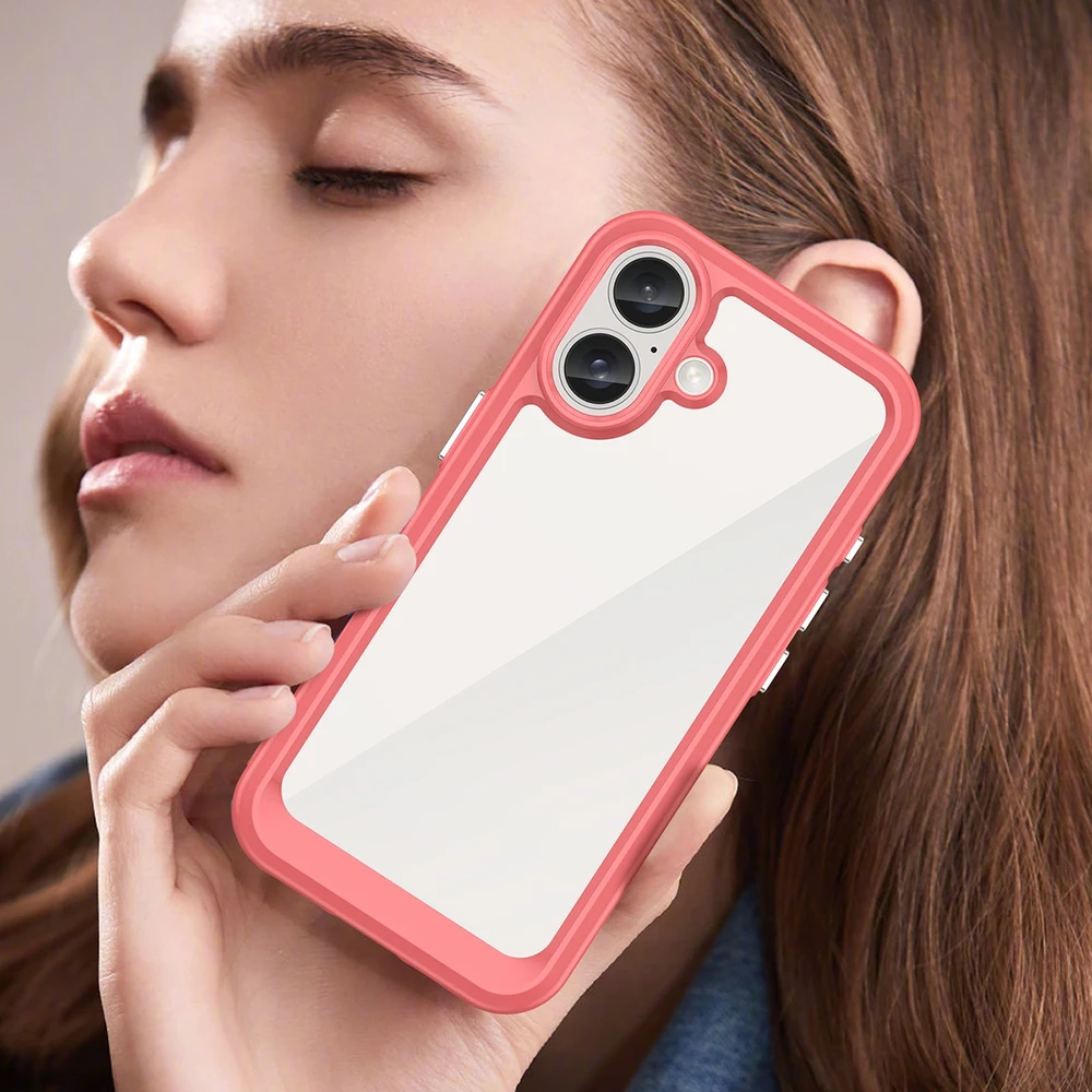 Hurtel Outer Space Gel Frame Apple iPhone 16 – dėklas telefonui raudonos spalvos