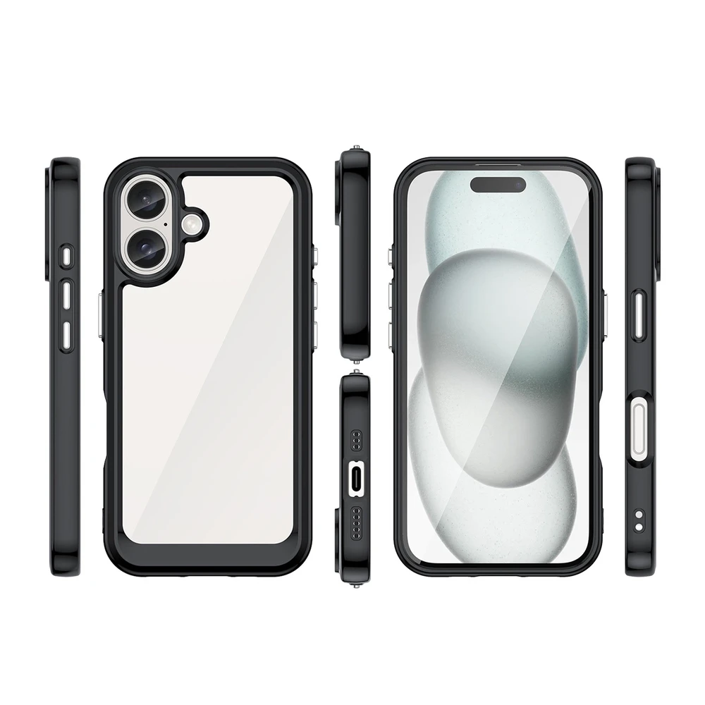 Hurtel Outer Space Gel Frame Apple iPhone 16 – dėklas telefonui juodos spalvos