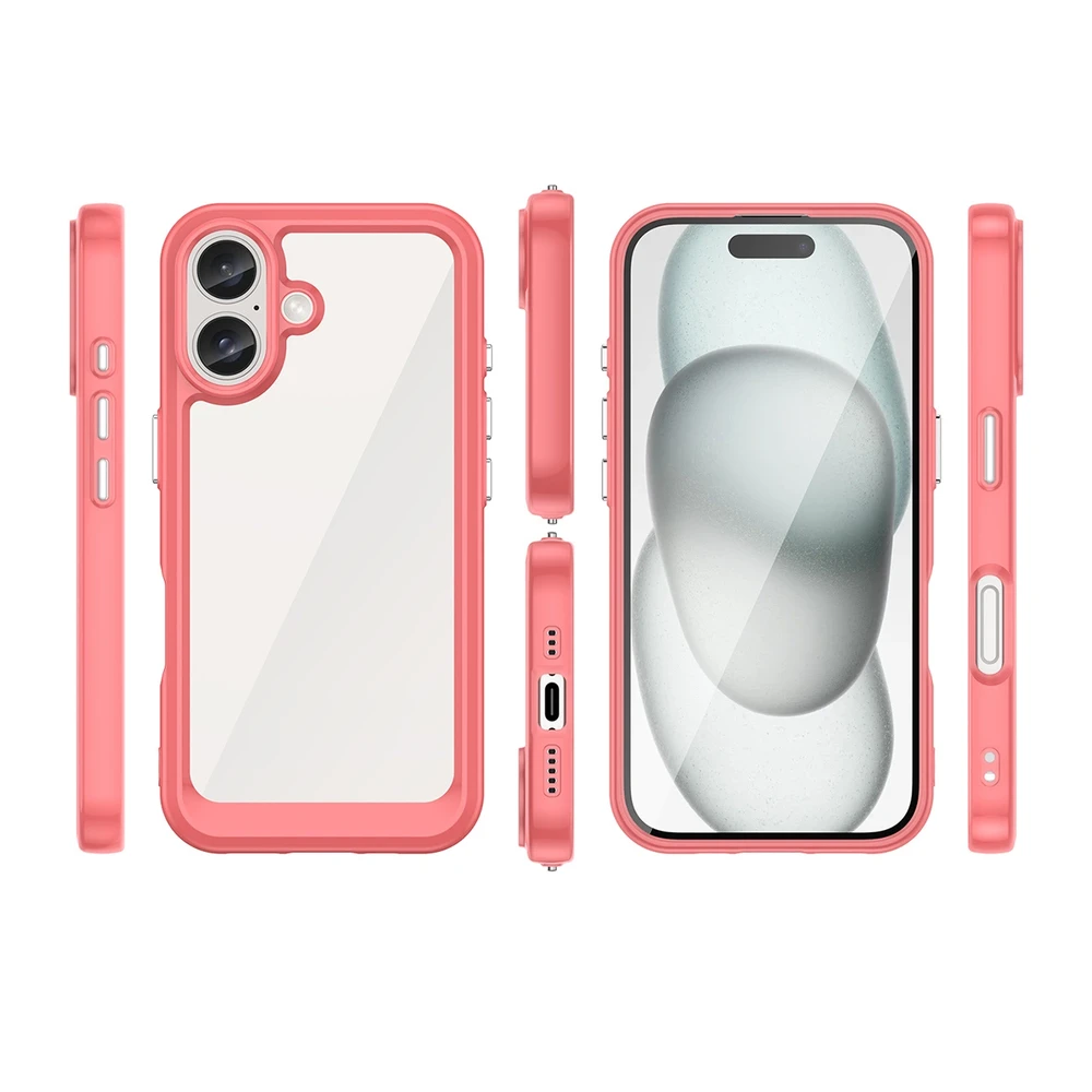 Hurtel Outer Space Gel Frame Apple iPhone 16 – dėklas telefonui raudonos spalvos