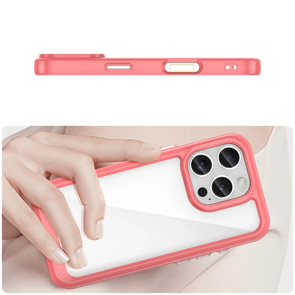 Hurtel Outer Space Gel Frame Apple iPhone 16 Pro Max – dėklas telefonui raudonos spalvos