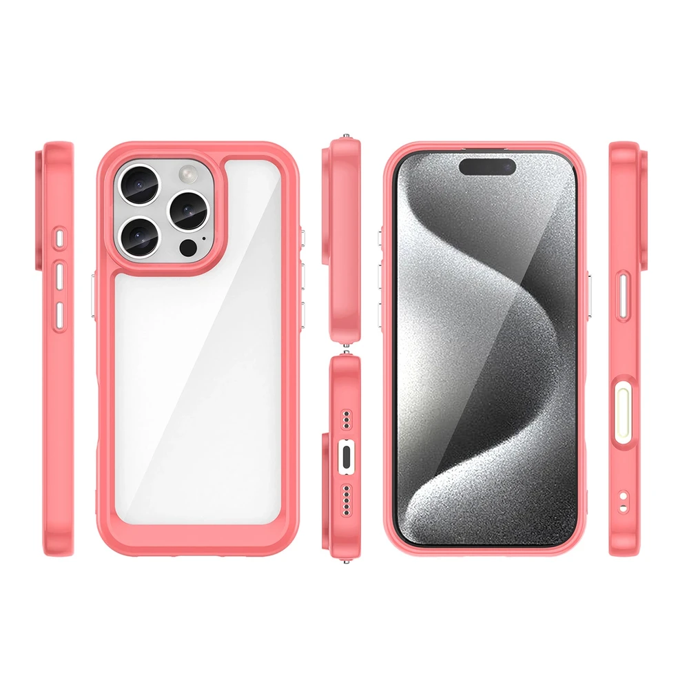Hurtel Outer Space Gel Frame Apple iPhone 16 Pro Max – dėklas telefonui raudonos spalvos