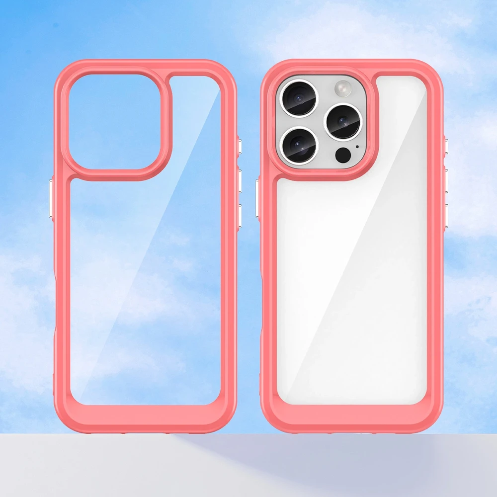 Hurtel Outer Space Gel Frame Apple iPhone 16 Pro Max – dėklas telefonui raudonos spalvos