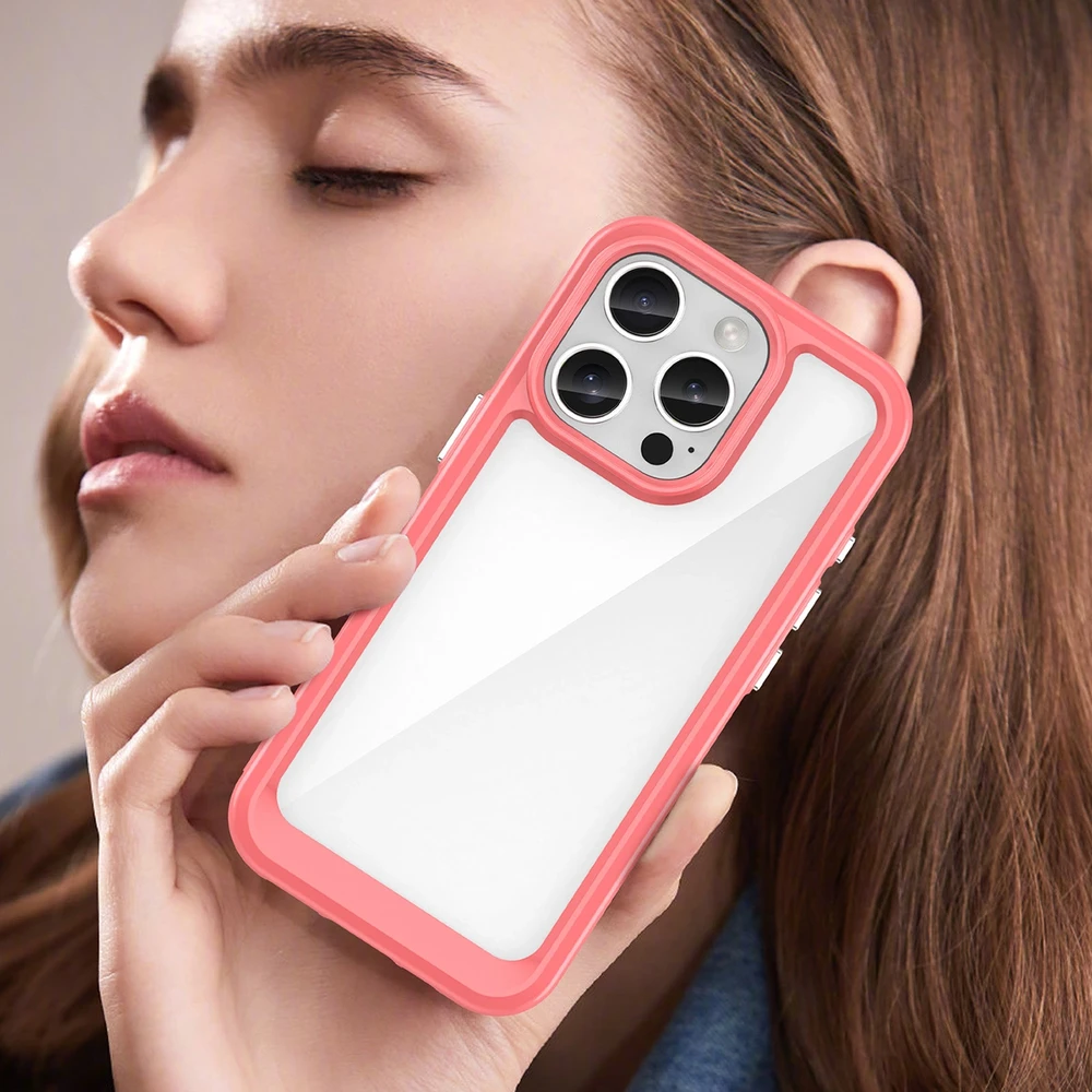 Hurtel Outer Space Gel Frame Apple iPhone 16 Pro Max – dėklas telefonui raudonos spalvos