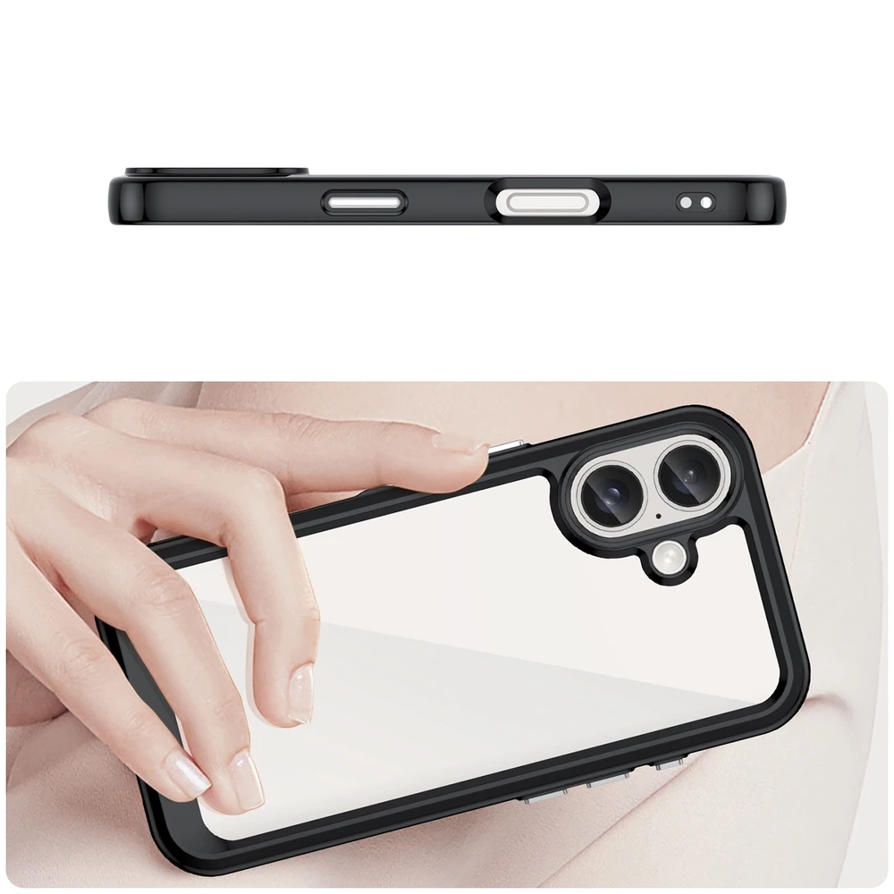 Hurtel Outer Space Gel Frame Apple iPhone 16 Plus – dėklas telefonui juodos spalvos