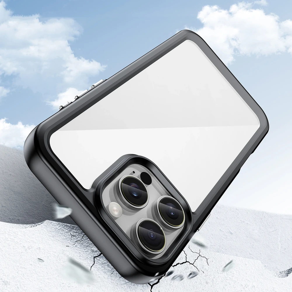 Hurtel Outer Space Gel Frame Apple iPhone 16 Pro – dėklas telefonui juodos spalvos