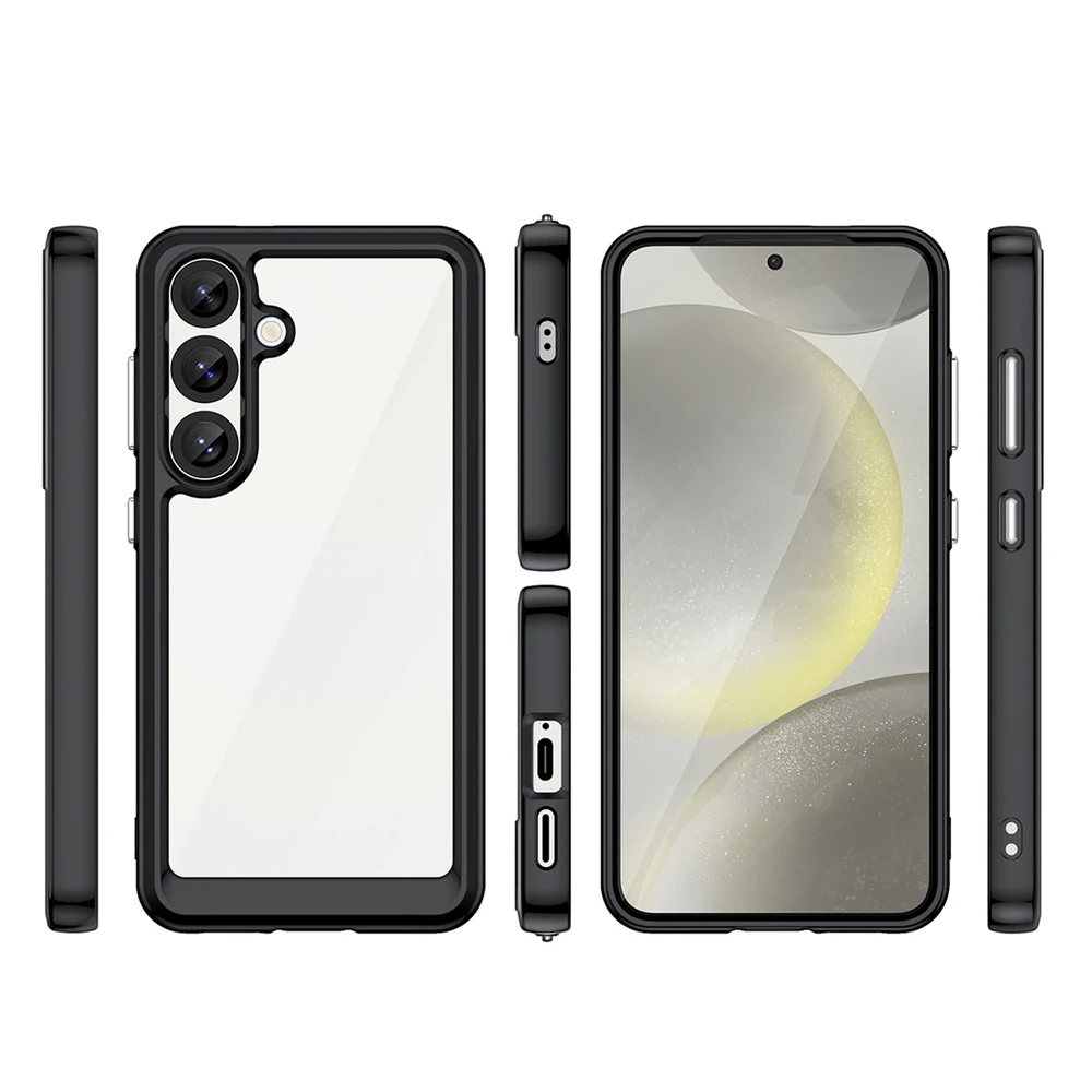 Hurtel Outer Space dėklas skirtas Samsung Galaxy S25 Edge dėklas su Flexible Frame – juodos spalvos