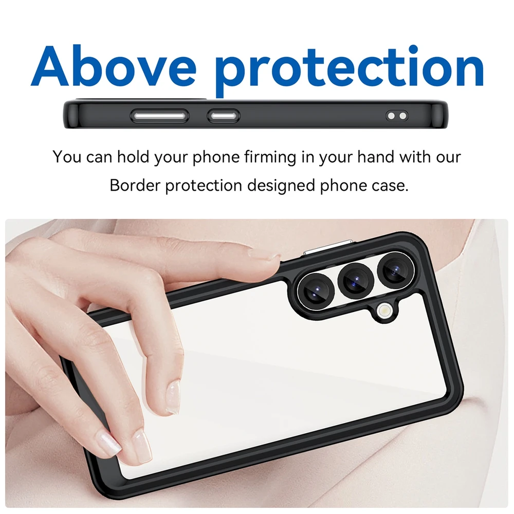 Hurtel Outer Space dėklas skirtas Samsung Galaxy S25 Edge dėklas su Flexible Frame – juodos spalvos