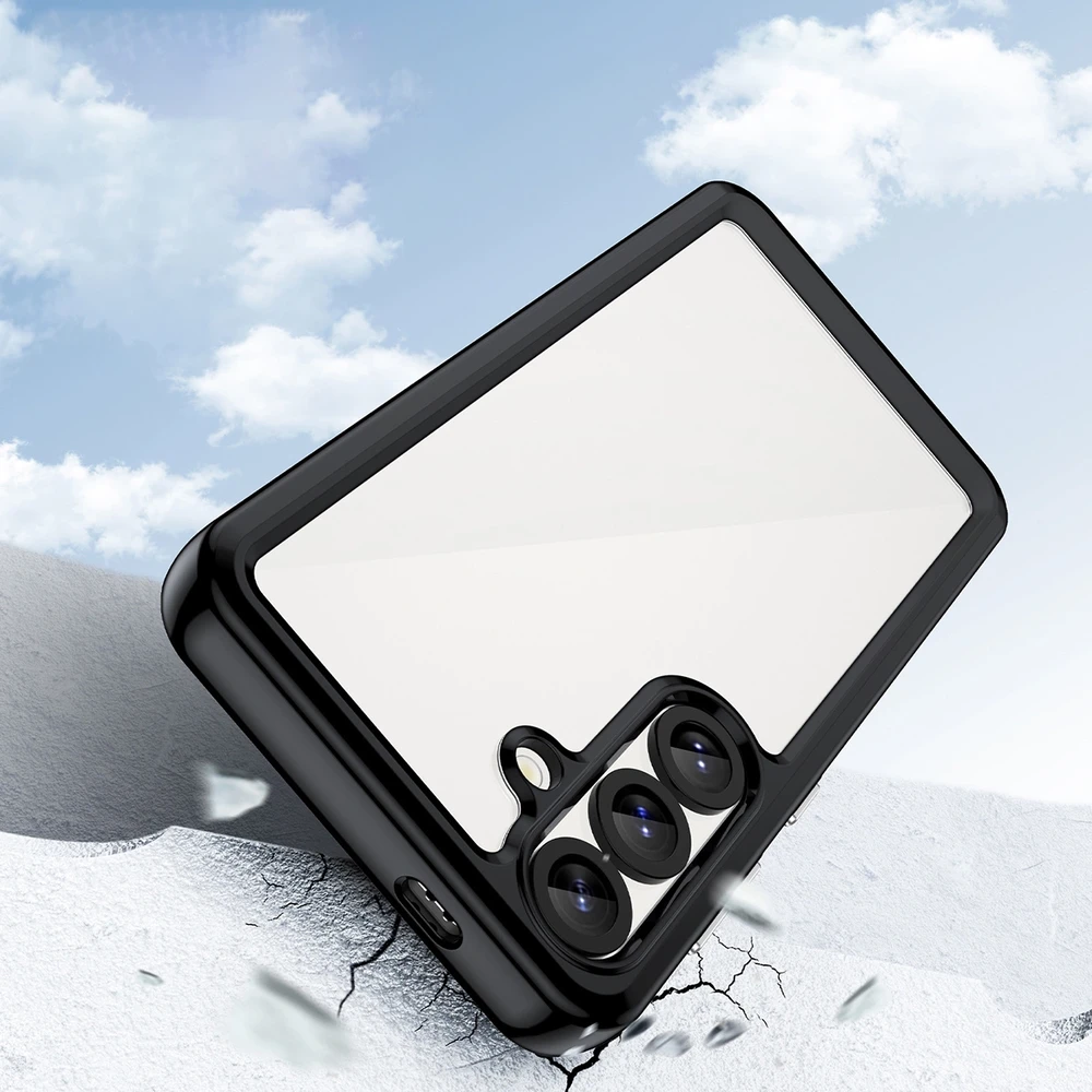 Hurtel Outer Space dėklas skirtas Samsung Galaxy S25 Edge dėklas su Flexible Frame – juodos spalvos