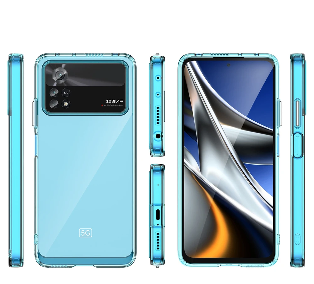 Hurtel Outer Space Xiaomi Poco X4 Pro 5G with a flexible frame dėklas telefonui mėlynos spalvos
