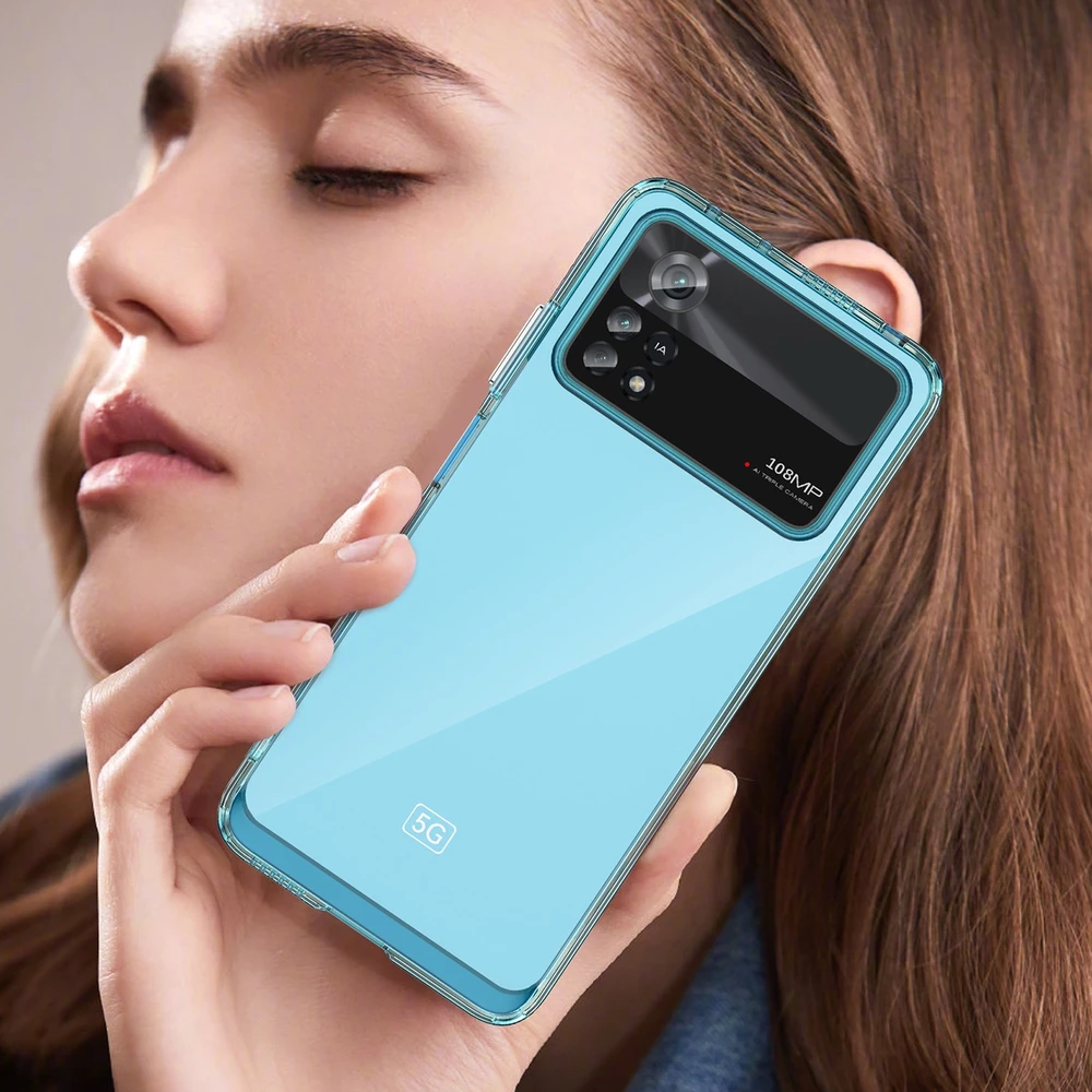 Hurtel Outer Space Xiaomi Poco X4 Pro 5G with a flexible frame dėklas telefonui mėlynos spalvos