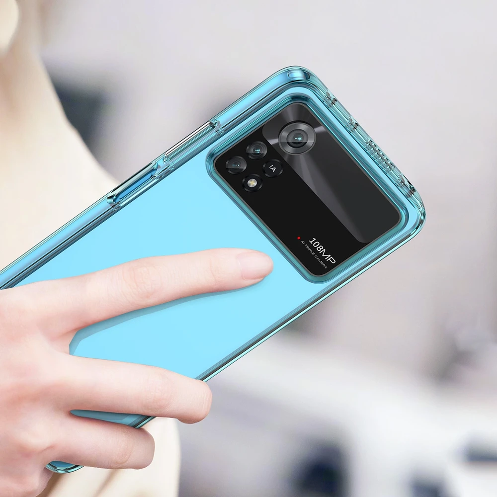 Hurtel Outer Space Xiaomi Poco X4 Pro 5G with a flexible frame dėklas telefonui mėlynos spalvos