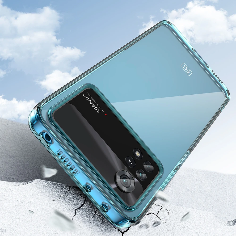 Hurtel Outer Space Xiaomi Poco X4 Pro 5G with a flexible frame dėklas telefonui mėlynos spalvos