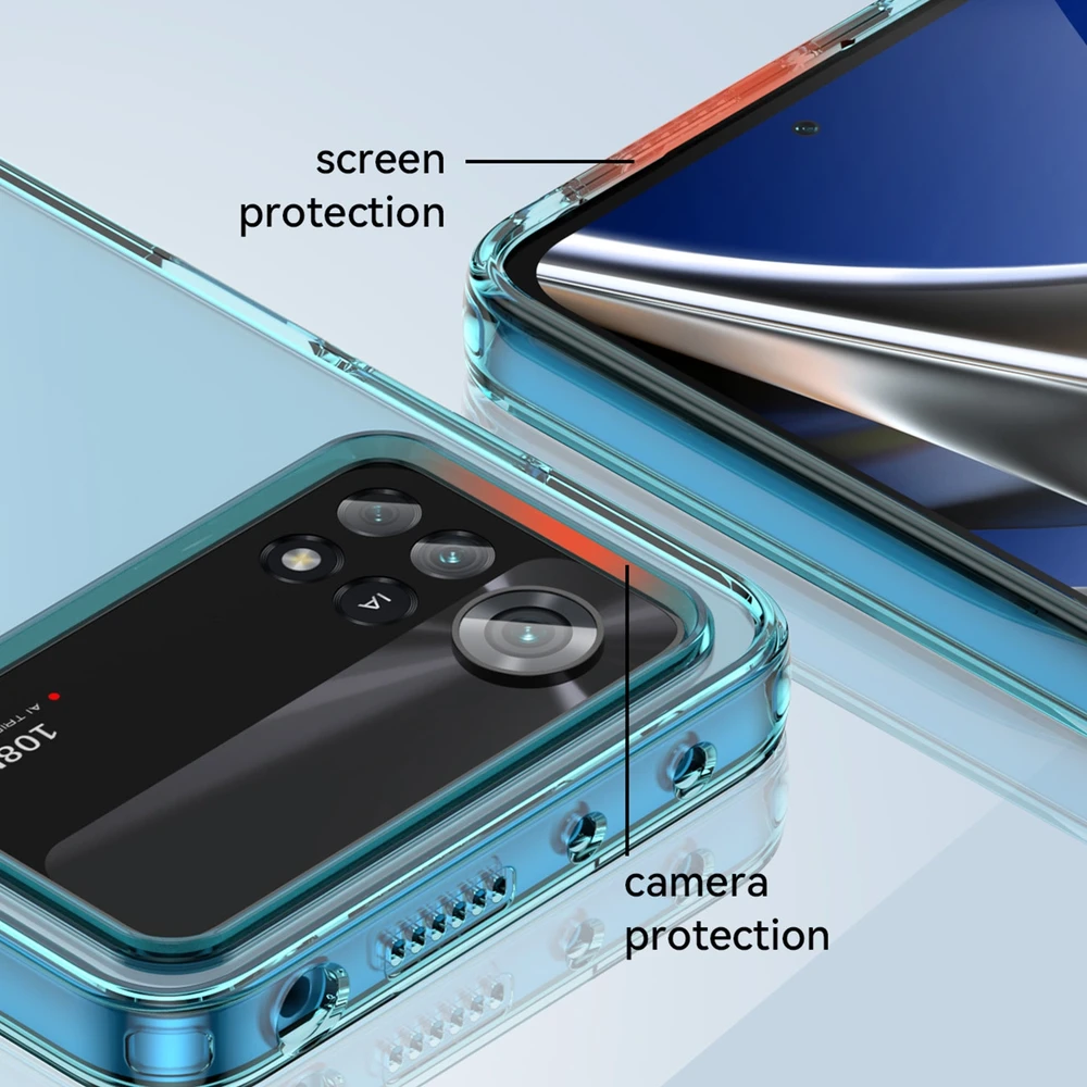 Hurtel Outer Space Xiaomi Poco X4 Pro 5G with a flexible frame dėklas telefonui mėlynos spalvos