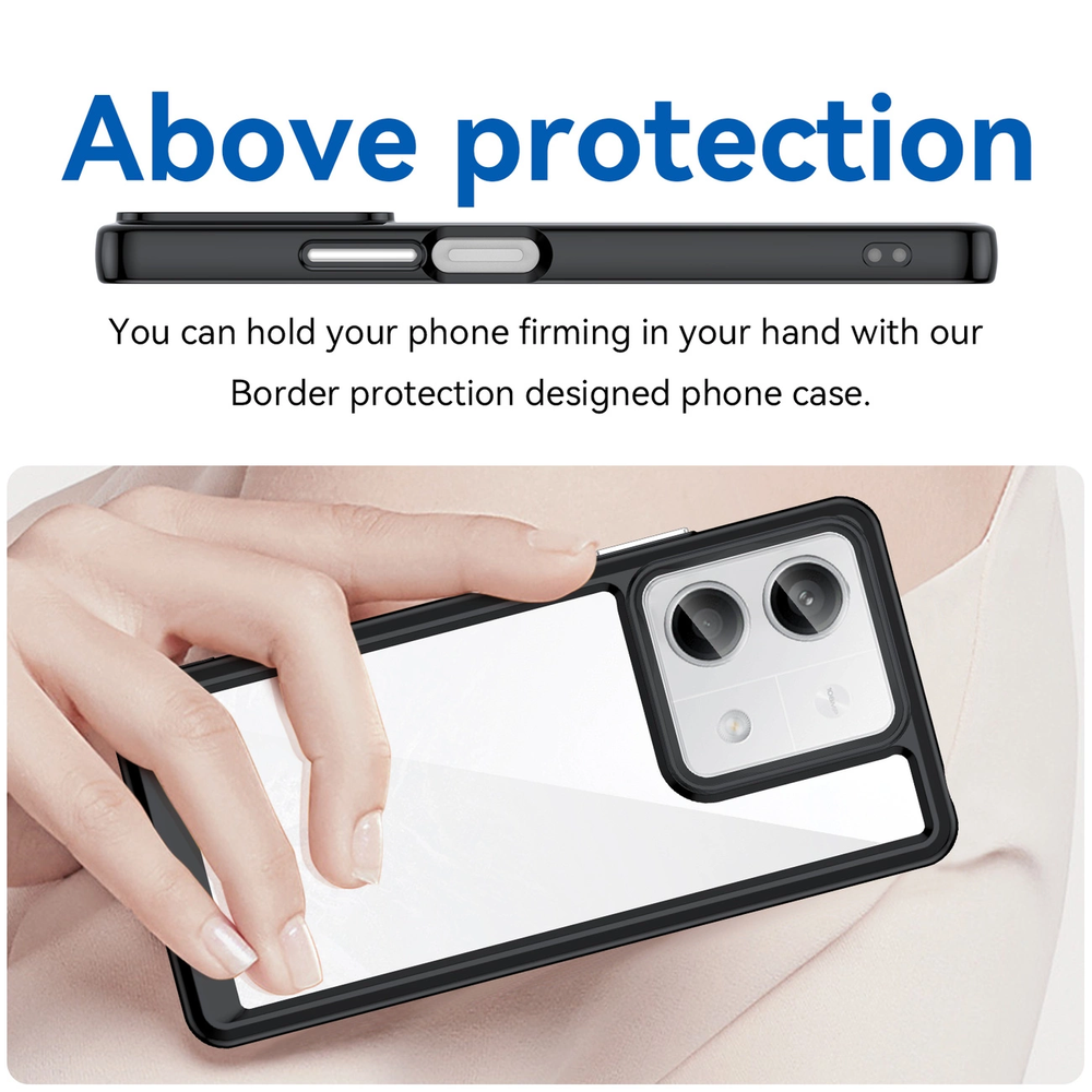 Hurtel Outer Space with gel frame Xiaomi Redmi Note 13 Pro+ – dėklas telefonui juodos spalvos
