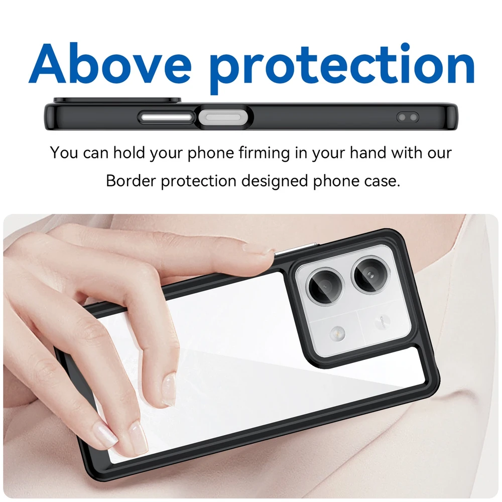 Hurtel Outer Space dėklas with gel frame Xiaomi Redmi Note 13 5G – dėklas telefonui juodos spalvos