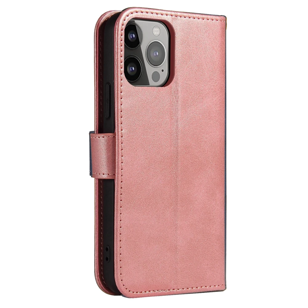Hurtel Wallet su stoveliu Apple iPhone 15 Pro Magnet – dėklas telefonui rožinės spalvos