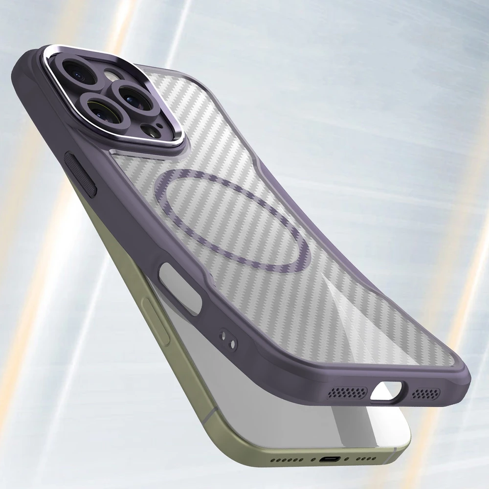 Hurtel Leading Series MagSafe silikoninis Apple iPhone 16 Pro – dėklas telefonui violetinės spalvos
