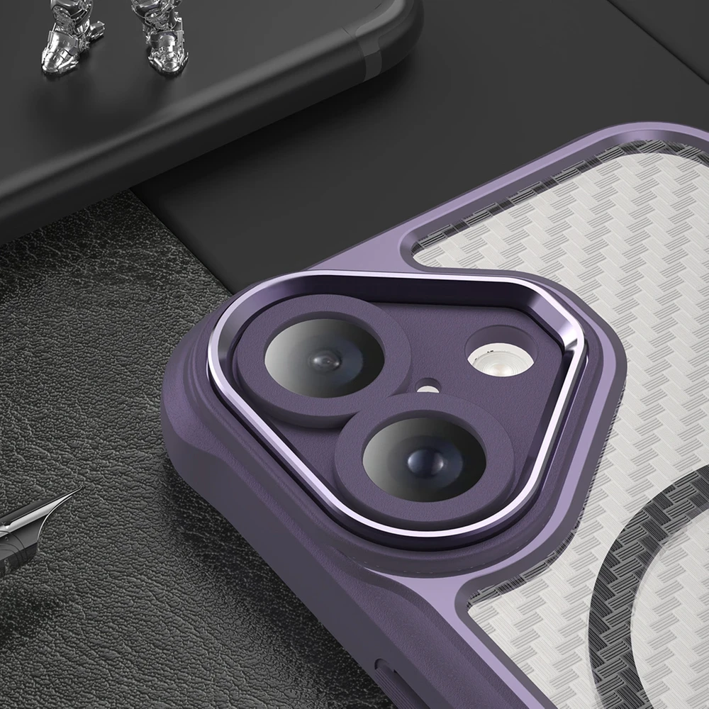 Hurtel Leading Series MagSafe silikoninis Apple iPhone 16 – dėklas telefonui violetinės spalvos