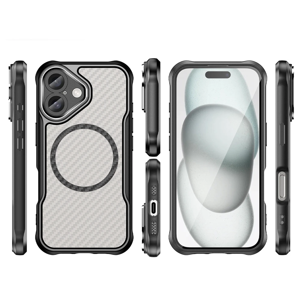 Hurtel Leading Series MagSafe silikoninis Apple iPhone 16 – dėklas telefonui juodos spalvos
