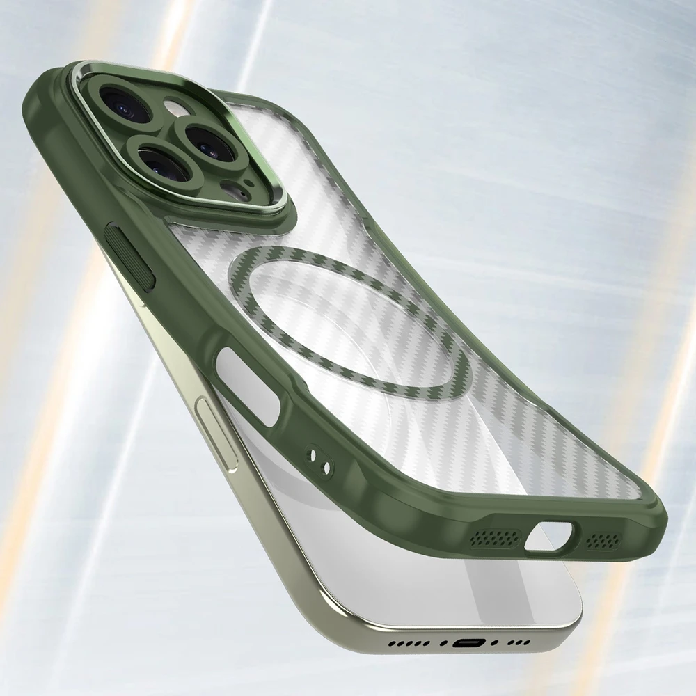 Hurtel Leading Series MagSafe silikoninis Apple iPhone 16 Pro – dėklas telefonui žalios spalvos