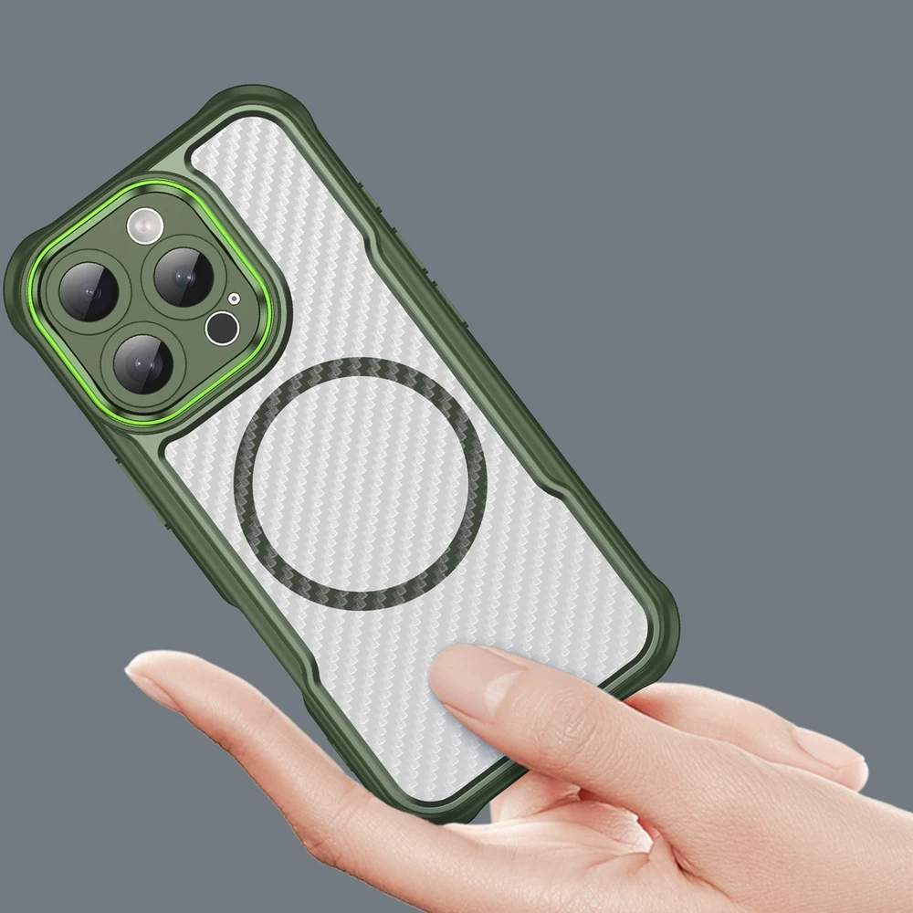 Hurtel Leading Series MagSafe silikoninis Apple iPhone 16 Pro Max – dėklas telefonui žalios spalvos