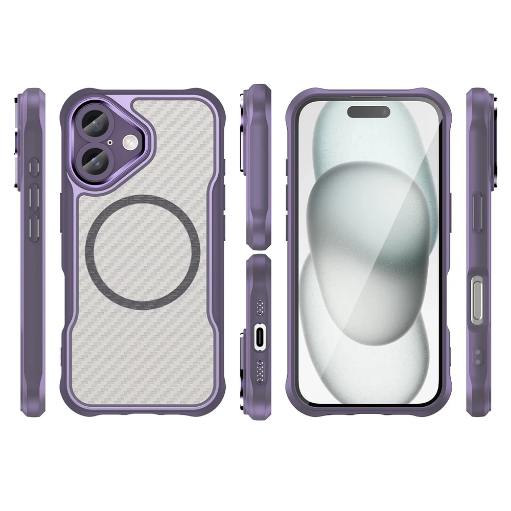 Hurtel Leading Series MagSafe silikoninis Apple iPhone 16 – dėklas telefonui violetinės spalvos