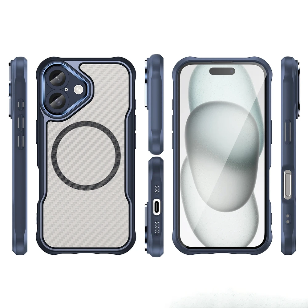 Hurtel Leading Series MagSafe silikoninis Apple iPhone 16 – dėklas telefonui mėlynos spalvos