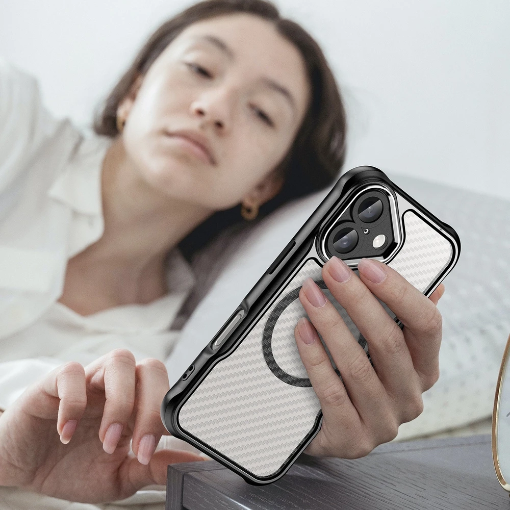 Hurtel Leading Series MagSafe silikoninis Apple iPhone 16 – dėklas telefonui juodos spalvos