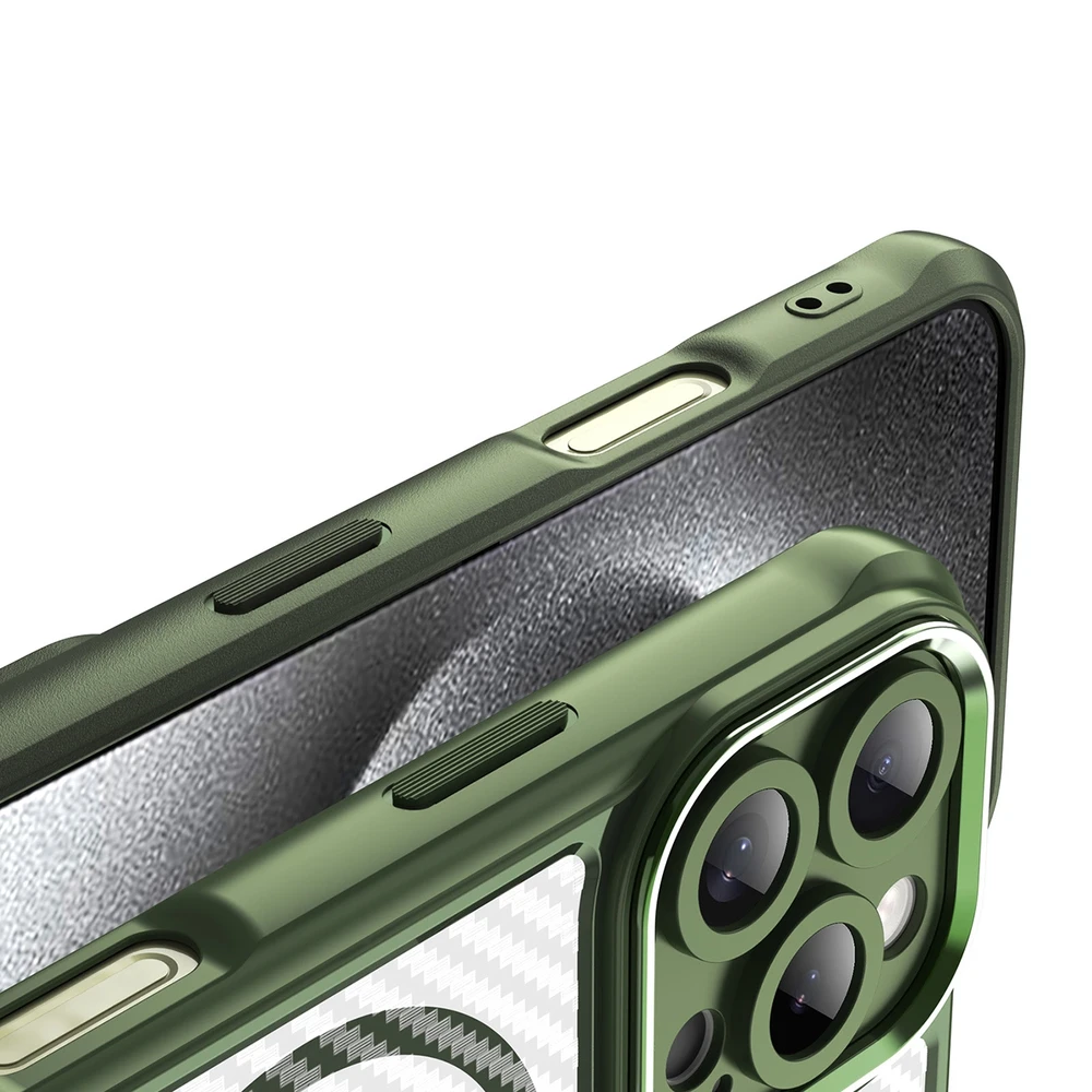 Hurtel Leading Series MagSafe silikoninis Apple iPhone 16 Pro Max – dėklas telefonui žalios spalvos