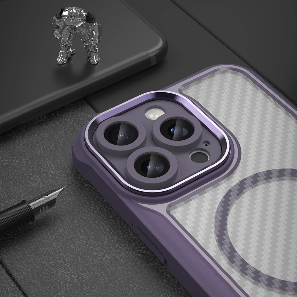 Hurtel Leading Series MagSafe silikoninis Apple iPhone 16 Pro – dėklas telefonui violetinės spalvos