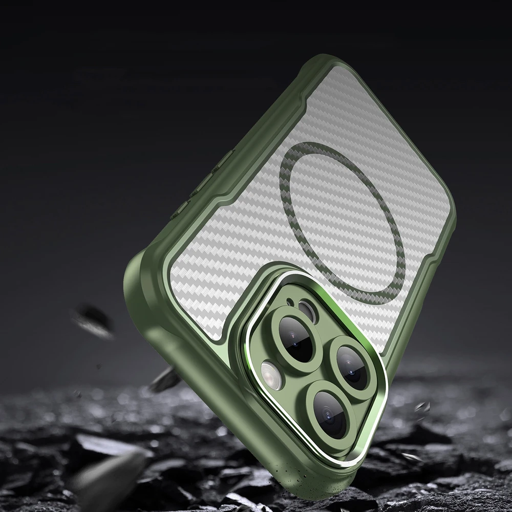 Hurtel Leading Series MagSafe silikoninis Apple iPhone 16 Pro – dėklas telefonui žalios spalvos